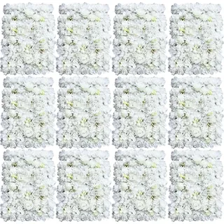 Künstliche Grünwand - Wandpaneel 60 x 40 cm - 12er Set - Seide - Outdoor - Hintergrund für Verlobung/Hochzeit, Ausstellung