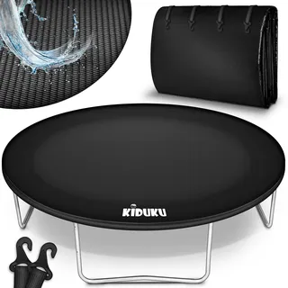KIDUKU Trampolin Abdeckung 244-427cm | Regenabdeckung wetterfest, reißfest & UV-beständig | Outdoor Wetterschutzplane (244 cm, Schwarz)