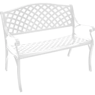 DEGAMO Gartenbank Parkbank Bank OXFORD 2-sitzer, Aluguss weiss, wetterfest - Weiß