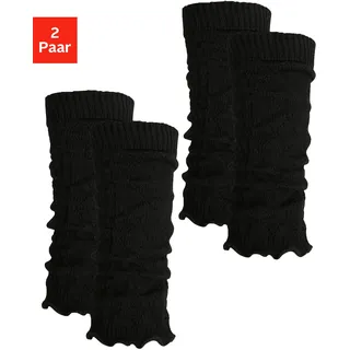 Lavana Stulpensocken Packung, 2 Stk. tlg. mit Zopfstrickmuster, schwarz