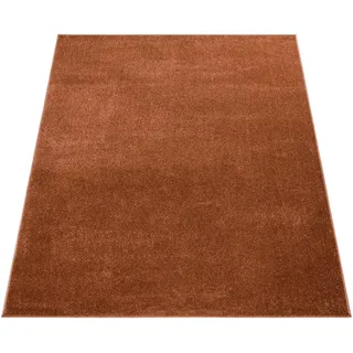 Paco Home Kurzflorteppich 160/160 cm Porto 890 , Kupferfarben , Textil , Quadratisch , 160x160 cm , strapazierfähig, für Fußbodenheizung geeignet , Teppiche und Böden, Teppiche