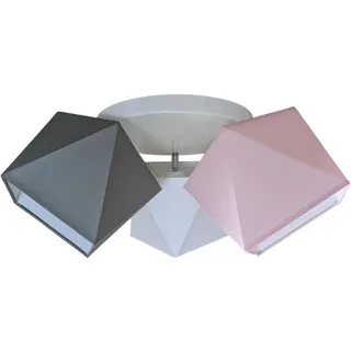 FKL DESIGN Deckenleuchte Kinderlampe für Kinderzimmer Jugendzimmer Kinderzimmerlampe Deckenlampe für Jungs und Mädchen (299-G3 Glatt, Grau-Rosa-Weiß)