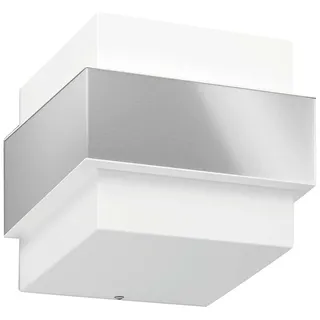 Philips Außenwandleuchte Edelstahl 12,7 cm inkl. E27 LED-Lampe Silber/Weiß