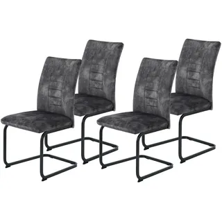 Hela Freischwinger GELA Polyester schwarz 4er Set