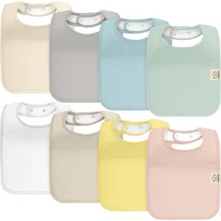 KeaBabies 8-Pack Bio Baby Lätzchen für Jungen, Mädchen – Sabberlätzchen aus Super Saugfähiger Baumwolle für Babys, Zahnende Kleinkinder, Neugeborene, Ultraweich und Maschinenwaschbar (Dawn)