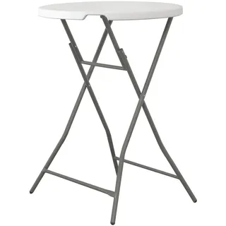 HENDI Stehtisch, rund, klappbar, mit Griff, platzsparend, leicht zu transportieren, für den Innen- und Außeneinsatz, Partytisch, Biertisch, Bistrotisch, Klapptisch, ø800x(H) 1100mm, HDPE, Weiß