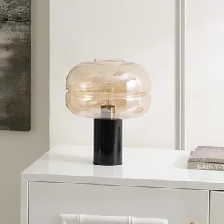 SAFAVIEH Modern Glas Tischlampe, Schwarzer Marmor