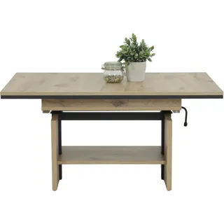 HELA Couchtisch »INGO« 1 Stk. tlg. ausziehbar; Synchronauszug; Höhenverstellbar; Ablageboden, schwarz