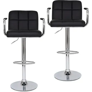 dibea Barhocker 2er-Set mit stufenloser Höhenverstellung, Barstuhl 360° drehbar, & schwarz