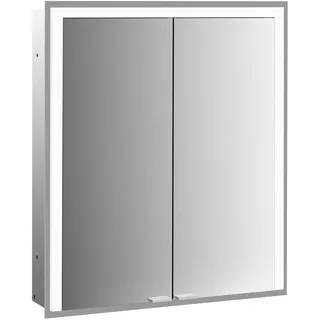emco prime 3 Spiegelschrank, 600mm, 2 Türen, Unterputzmodell, 949717202, Farbe: aluminium/spiegel