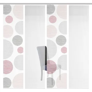 VISION S Schiebegardine Paneelwagen 60 x 260 cm Rosa/Transparent 4 Stk.