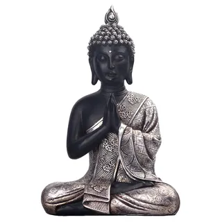 jorae Sitzende Buddha Statue, Buddhismus Thailändisch Meditierend, Dekorative Skulptur für Haus und Garten, Betende Sammlerfigur, 24 cm, Polyresin