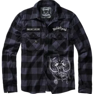 Brandit Textil Brandit Motörhead Checkshirt, Hemd - Schwarz/Grau/Weiß - 4XL