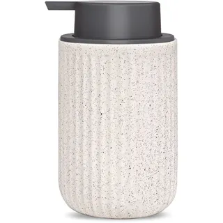 LALA DOLCE Schaumspender – Handpumpenspender, beige, schäumender Seifenspender, Keramikschale, Flüssigkeitsspender für Küche, Badezimmer, Handwäsche, Flasche (400 ml, Beige)