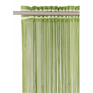 Fadenvorhang WECKBRODT "Rebecca" Gr. 1, grün (grün, uni), B:98cm H:160cm, Polyester, Gardinen, Fadenvorhang, Fadengardine, Insektenschutz, transparent, kürzbar, Store