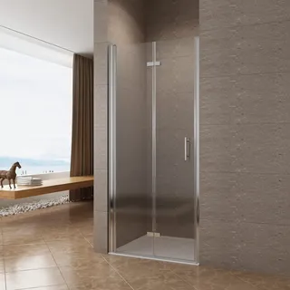 AQUABATOS® Duschtür Falttür 80 x 195 cm Duschabtrennung Falttür Nischentür Pendeltür Dusche Duschtrennwand Faltbar Drehfalttür Nische aus 6 mm Echtglas ESG mit Lotus Effekt Nano Beschichtung