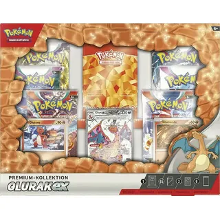 Pokémon Pokémon-Sammelkartenspiel: Premium-Kollektion Glurak-ex (1 geprägte holografische Promokarte, 2 holografische Karten und 6 Boosterpacks des Pokémon-Sammelkartenspiels)