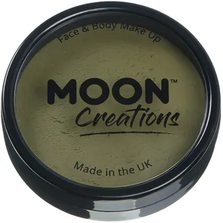Moon Creations Pro Gesichts- und Körper-Make-up, professionelle Farbfarben-Kuchentöpfe für Gesichtsfarbe, Kostüme, Feste, Halloween für Kinder, Erwachsene (Armeegrün, 36 g)