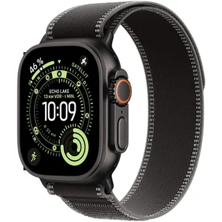 Apple Watch Ultra 3 GPS + Cellular 49 mm Titangehäuse Schwarz Trail Loop Schwarz/Kohlegrau M/L