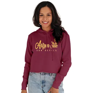 Blue 84 Damen Vintage Crop Hoodie, Team-Farbe, Medium