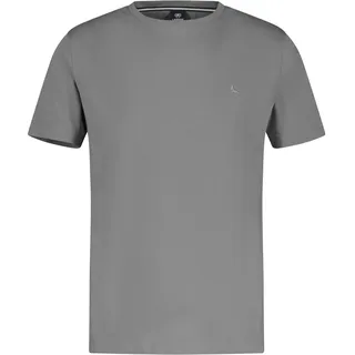 T-Shirt LERROS "Basic T-Shirt mit Logostitck, unifarben", Herren, Gr. M, platinum grau, 100% Baumwolle, Rundhals, Shirts T-Shirt, Herren T-Shirt, ohne Aufdruck, einfarbig, unifarben, 100% Baumwolle