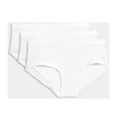 Womens Body by M&S 3er-Pack tief sitzende FlexifitTM-Shorts aus Modal - White, White, UK 14 (EU 42)