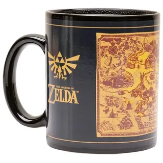 Pyramid The Legend of Zelda Tasse mit Thermoeffekt/Farbwechsel (Map Silhouette Design) 325ml Keramik-Kaffeetasse - Offizielles Lizenzprodukt