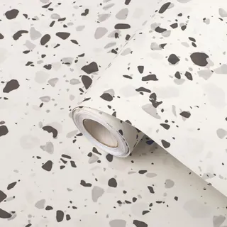 Ambiance Sticker Terrazzo Boden-Klebeband, rutschfest, wasserdicht, Meterware, für Wohnzimmer, Schlafzimmer und Esszimmer – Höhe 60 cm x Länge 1 m