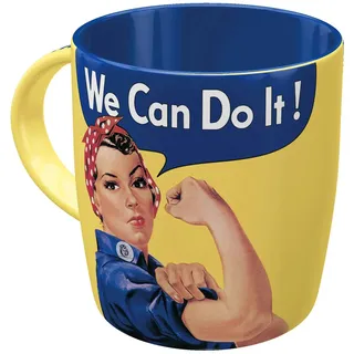 Nostalgic-Art Retro Kaffeebecher, 330 ml, We can do it – Geschenk-Idee für starke Frauen, Keramik-Tasse für Kaffee, Vintage Design mit Spruch