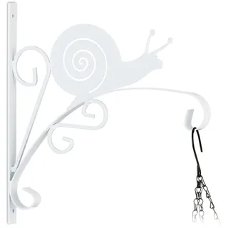 Relaxdays Blumenampel Halterung Schnecke Wandmontage 30 x 30,5 x 2 cm weiß