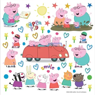 AG Design Peppa Pig Auto Kinderzimmer Wandstickers, Wandtattoo junge deko von AG Design 30 x 30 cm | ADKS 3848