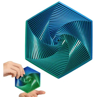 JRYXDS 1 Pcs Gradient Fractal Fidget Hexagons Für Kinder Und Erwachsene, 3D Spiral Design Zur Linderung Von Angstzuständen, Antistress Spielzeug (Laser Grün)