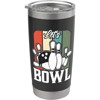 Let's Bowl Retro liebt Bowlingbälle Ninepins Alley Bowling Doppelwandiger Edelstahl-Thermobecher