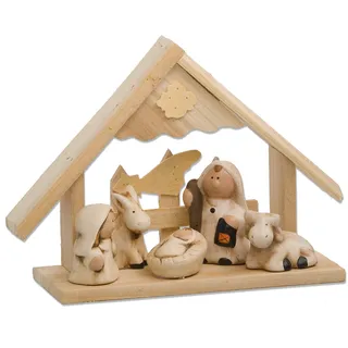 My Home Holz-Krippe mit Figuren