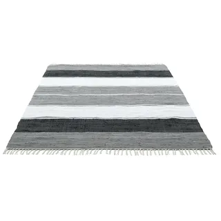 THEKO Stripe Cotton Teppichläufer 160 x 230 cm Schwarz