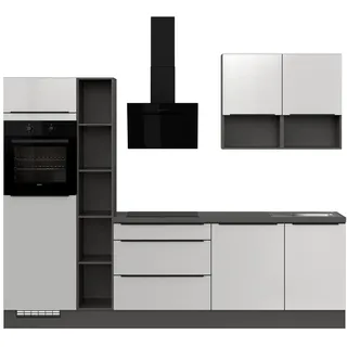 Impuls Küchen Küchenzeile 280 cm Weiß Hochglanz