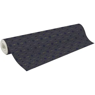 Clairefontaine 202098C - Rolle Geschenkpapier Excellia 80g, 50x0,70m, ideal für voluminöse Geschenke und Profis, 1 Rolle, Blau Geo