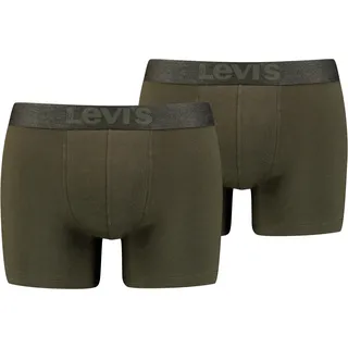 Levis Boxershorts "LEVIS MEN MEL WB BOXER BRIEF ORG CO 2P" mit breitem Logobund, khaki
