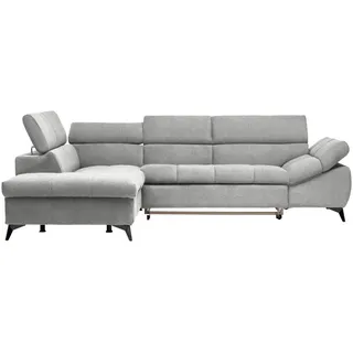Stylife Ecksofa , Hellgrau , Kunststoff , Uni , Ottomane links, L-Form , 279x210 cm , Stoffauswahl, seitenverkehrt erhältlich, Bettfunktion erhältlich, Hocker erhältlich, Rücken echt , Wohnzimmer, Sofas & Couches, Wohnlandschaften, Ecksofas