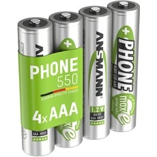 Bild von Akku AAA Micro 550 mAh 1,2V NiMH für Schnurlostelefon 4 Stück - Wiederaufladbare Batterien mit geringer Selbstentladung maxE - Akkus für Festnetz Telefon schnurlos - Rechargeable Battery