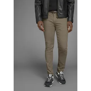 Chinohose BRUNO BANANI, Herren, Gr. 31, Länge 34, grün (khaki), Web, Obermaterial: 98% Baumwolle, 2% Elasthan, unifarben, regular fit lang, Hosen Chinohose