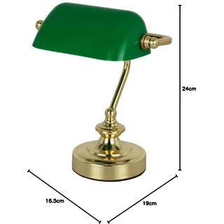 Globo RETRO Tisch Lese Leuchte Banker Lampe Arbeits Zimmer Strahler Nacht Licht grün 24917