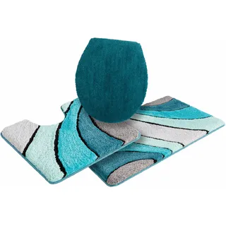 Badematte OTTO HOME "Josie, Badvorleger, Badezimmer Teppich" Gr. 11, blau (petrol), H:20mm, Polyester, Badematten, Badematte, Badteppich, Badematten, rechteckig, rund & als 3-tlg. Set erhältlich