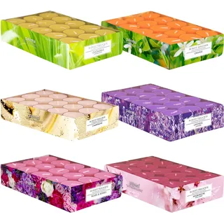pajoma® Duft Teelichte 180 Stück Duftkerzen frische fruchtige Frühjahr Sommer Düfte in Polycarbonathülle, 6X 30 Teelichte