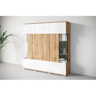 INOSIGN Highboard Kenia (1 St), Modernes Highboard, mit Glastüren, Breite 135 cm beige