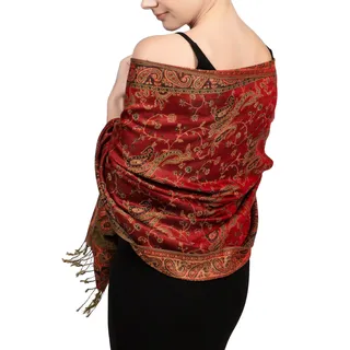 Achillea Damen Achi23 Pashmina-Schal, rot, 28" W x 76" L