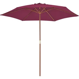 vidaXL Sonnenschirm mit Holz-Mast 270 cm Bordeauxrot - Rot