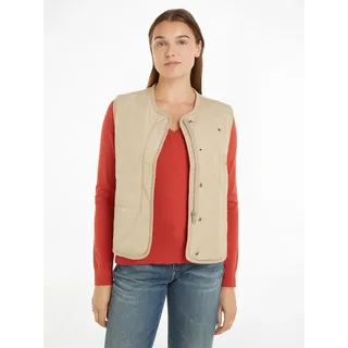 Tommy Hilfiger Steppweste »JERSEY LINED VEST« mit Tommy Jeans Logo-Flag, beige,