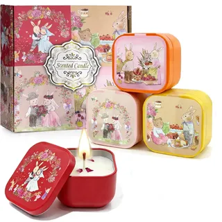 Geschenke für frauen Duftkerze Set,4 Duftkerzen,Raumduftkerzen aus natürlichem sojawachs, ideal als geschenk für frauen, mama, freundin, Valentinstag oder Muttertag