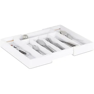 Relaxdays Bambus Besteckkasten ausziehbar 5 - 7 Fächer 37,1 x 31,8 x 5,2 cm